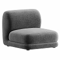 Modern White Lounge Chair with Comfortable Fabric Seat Sleek Design and Low Profile Black Legs