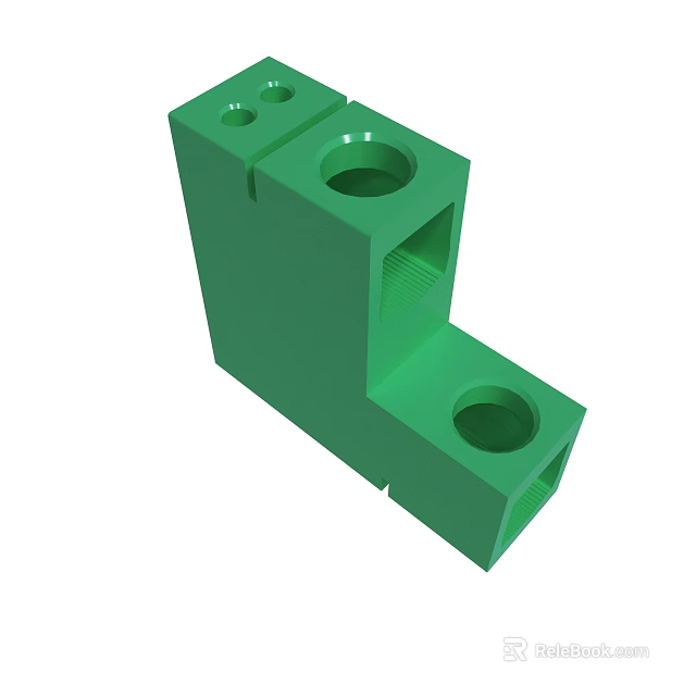 Green Industrial Structural Component 3D Model With Geometric Holes And Design Structure 3d model 