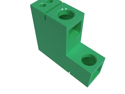 Green Industrial Structural Component 3D Model With Geometric Holes And Design Structure 3d model