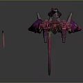 Pink and Purple Sci Fi Robot Character with Green Eye and Mechanical Armor Design