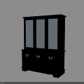 Black Bookcase With Glass Doors And Drawers For Home Storage Space