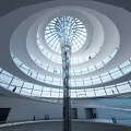 Indoor Architectural Interior View With Circular Glass Dome And Multiple Ring Floors 3d model