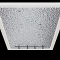 Modern Ceiling Design With White Frame Textured Panel Small Light Holes And Bottom Hooks 3d model