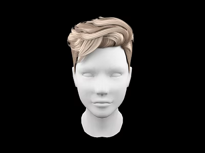 Game and Movie Character 3D Model Head with Blonde Short Hair White Face Black Backdrop 3d model