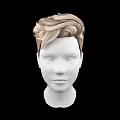 Game and Movie Character 3D Model Head with Blonde Short Hair White Face Black Backdrop