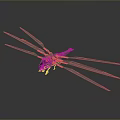 Futuristic Mechanical Dragonfly Model With Sleek Metallic Wings And Detailed Body Structure