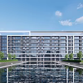 Modern Residential Building Simple Multi-storey Residence 3d model