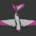 Pink And White Toy Airplane With Winged Structure And Tail Design