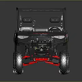 Black UTV With Roof Rack Front Fork Attachment And Off Road Tires