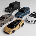 Various Luxury Cars Including SUV Sports Car Sedan And Off Road Vehicle In Different Colors