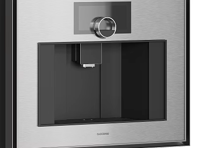 Modern Gaggenau Built In Kitchen Appliance With Stainless Steel And Black Glass Sleek Design 3d model
