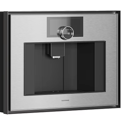 Modern Gaggenau Built In Kitchen Appliance With Stainless Steel And Black Glass Sleek Design 3d model