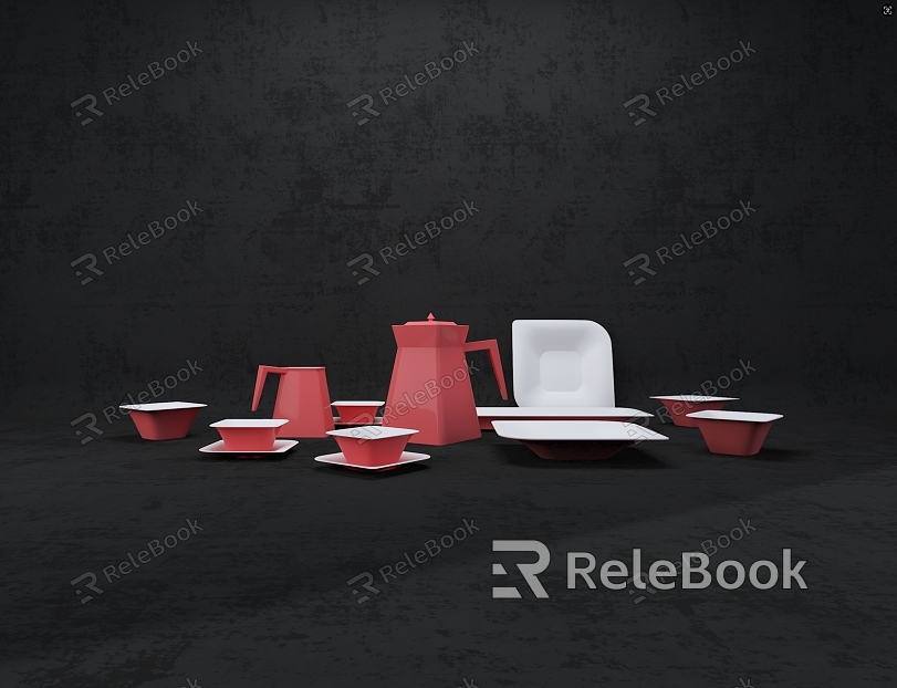 red tea set model