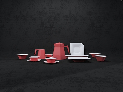 red tea set model