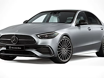 Mercedes Benz Silver Sedan With Modern Front Design And Luxury Alloy Wheels 3d model