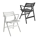 Sleek Modern Leisure Chairs With Armrests Black White Colors And Plastic Frames