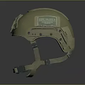 Khaki Military Helmet With Adjustable Chin Strap And Side Functional Attachments Design