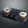 Pioneer DJ Controller With Gold Platters Multiple Knobs And Audio Control Buttons
