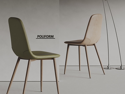 Modern poliform Dining Chair Single Chair Leather Chair 3d model