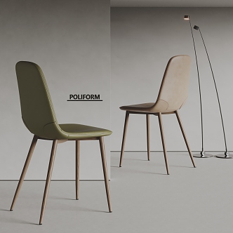 Modern poliform Dining Chair Single Chair Leather Chair 3d model