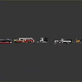 Various Toy Vehicle Models Including Fire Truck Bus Ambulance Plane And Boat