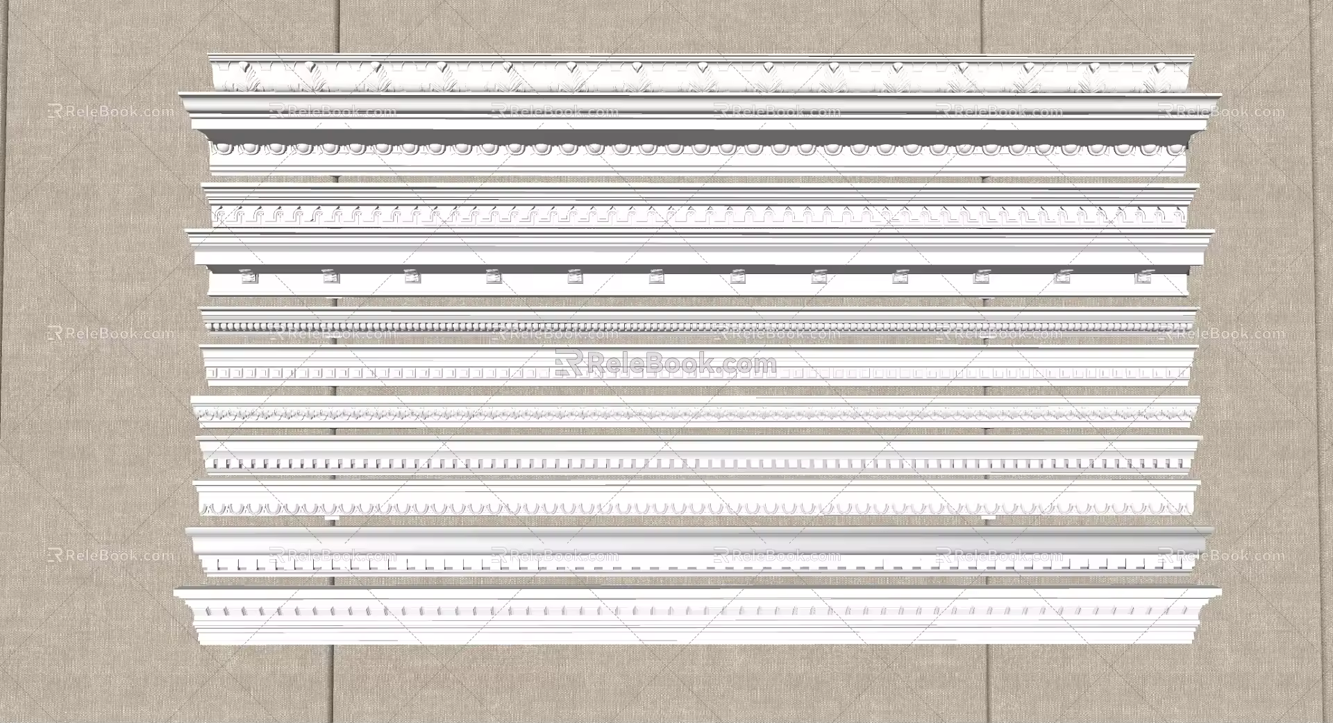 European plaster line 3d model