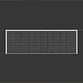 White Frame Soccer Goal With Net Mesh On Reflective Dark Surface