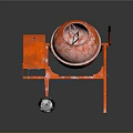 Orange Concrete Mixer With Wheels And Steel Drum For Industrial Use