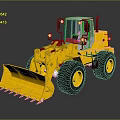 Yellow Heavy Duty Construction Loader With Large Front Bucket And Black Tires