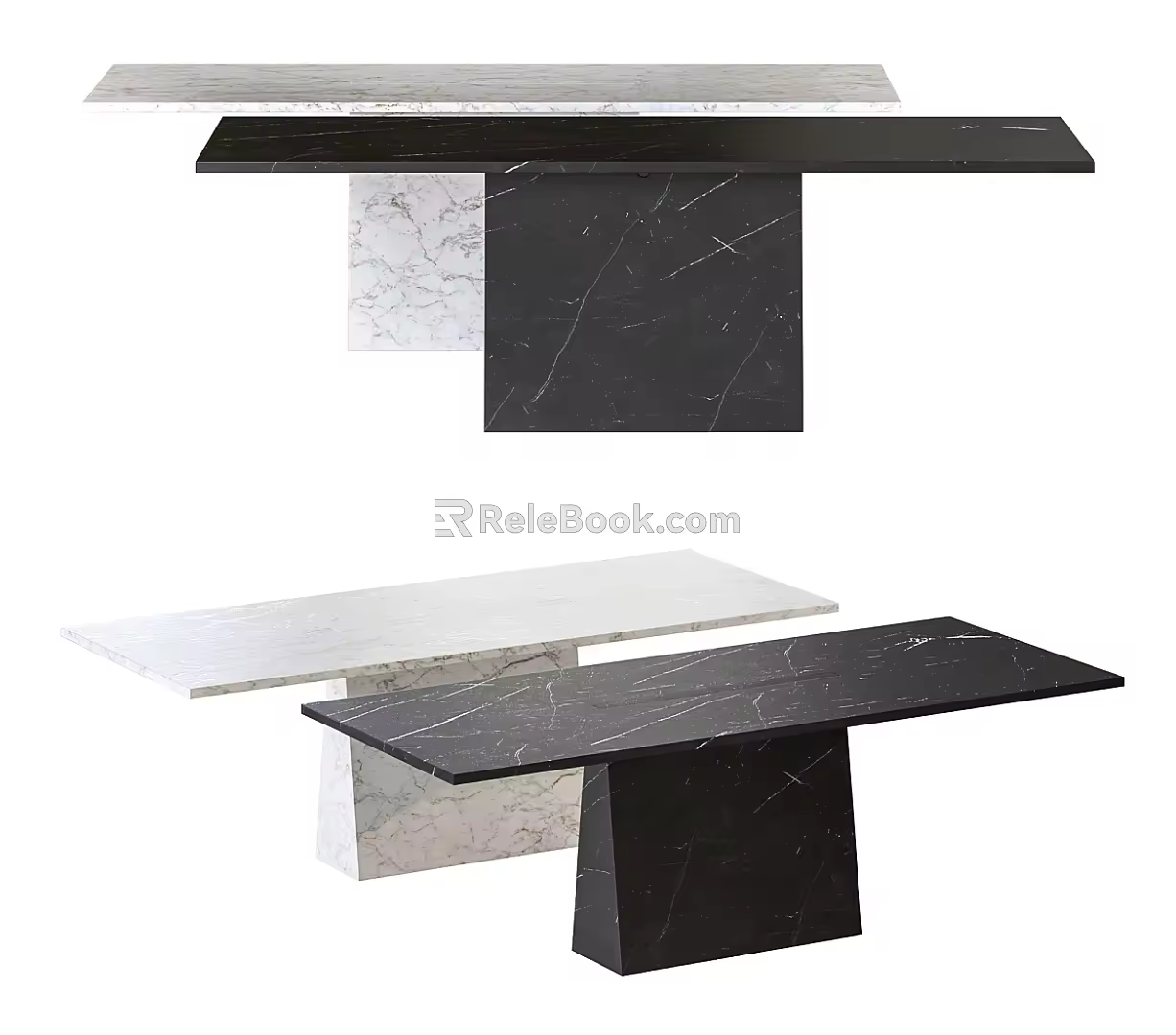 Marble Dining Table Square Dining Table Rectangular Dining Table Stone Dining Table Stone Negotiation Table Fish-belly White Dining Table 3d model