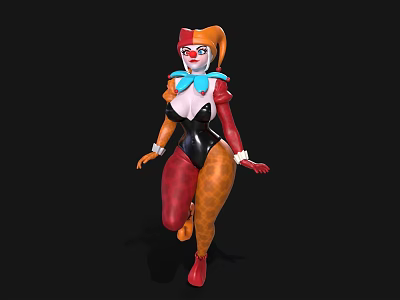 Clown Woman Walking Animated Circus Actor Cartoon Woman Character Anime Character Game Character Clown 3d model