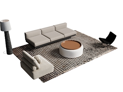 Modern Sofa Combination Sofa Coffee Table Chair 3d model