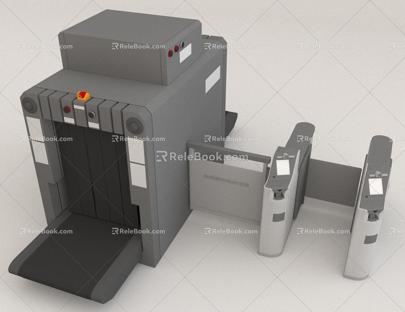 Security check card airport station railway station valve 3d model