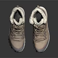 Brown High Top Outdoor Boots Featuring Fur Lined Collar Laces And Sturdy Sole