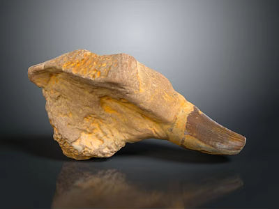 Paleontologist Examining Ancient Dinosaur Fossilized Tooth Specimen With Rough Surface Texture 3d model