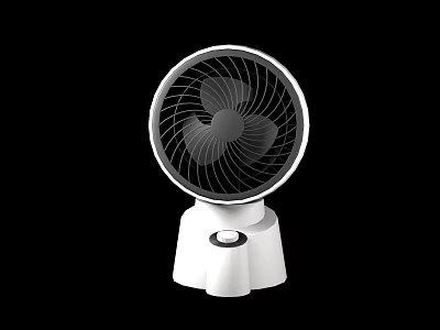 Modern Air Cooler Fan With White Base And Circular Tabletop Design 3d model