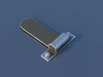 Silver Metal Hinge With Fixed Screws And Rotating Design For Connecting Parts 3d model