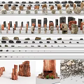 Various Types of Natural Stone and Wood Materials for Design Projects