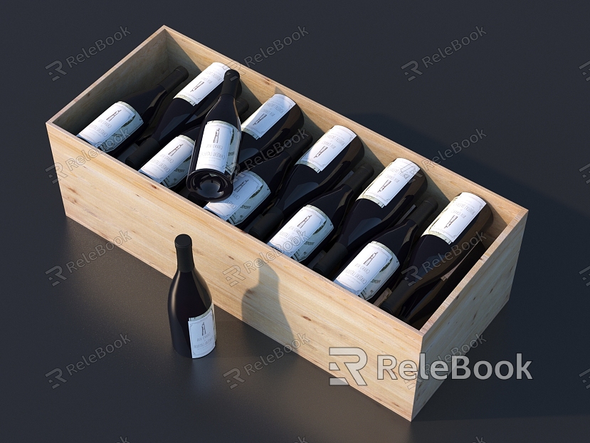 Modern red wine red wine packing box model