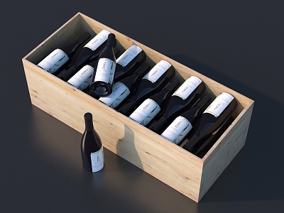 Modern red wine red wine packing box 3d model