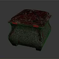 Decorative Red Box With Intricate Carved Patterns And Ornate Lid Design