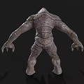 Game Movie Monster Character With Gray Skin Open Mouth Sharp Teeth And Long Claws