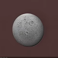 Unique Shaped White Round Wall Lamp With Moon Surface Texture On Red Background