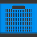 Blue Plastic Storage Basket with Grid Design Handles for Home Organization