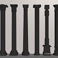 European Roman Column Head 3d model