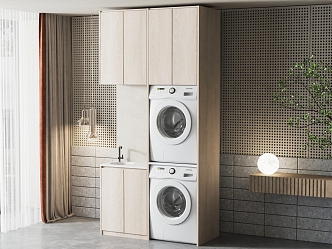 Modern Washing Machine Cabinet Balcony Washing Machine Cabinet 3d model