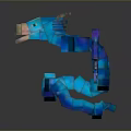 Colorful Pixel Art Dragon 3D Model With Shiny Blue Purple Scales