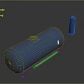 Blue Horizontal Storage Tank With Vertical Cylinder Component For Industrial Applications
