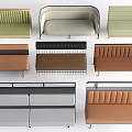 Modern Banquette Sofas With Various Upholstered Styles And Color Options 3d model