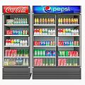 Beverage Refrigerators Stocked With Coca Cola And Pepsi Beverages On Shelves